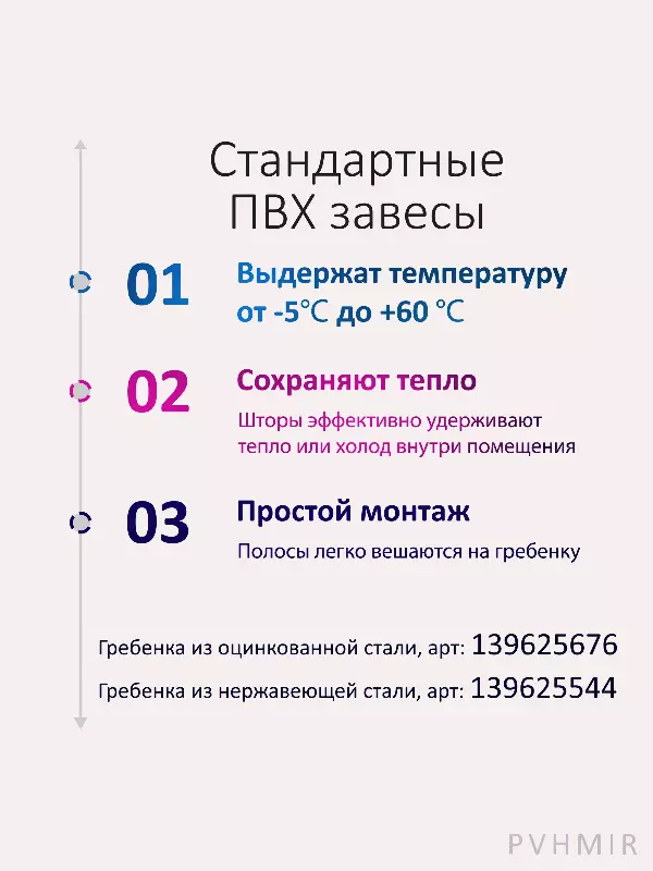 ПВХ завеса для дверей 0,6x2м